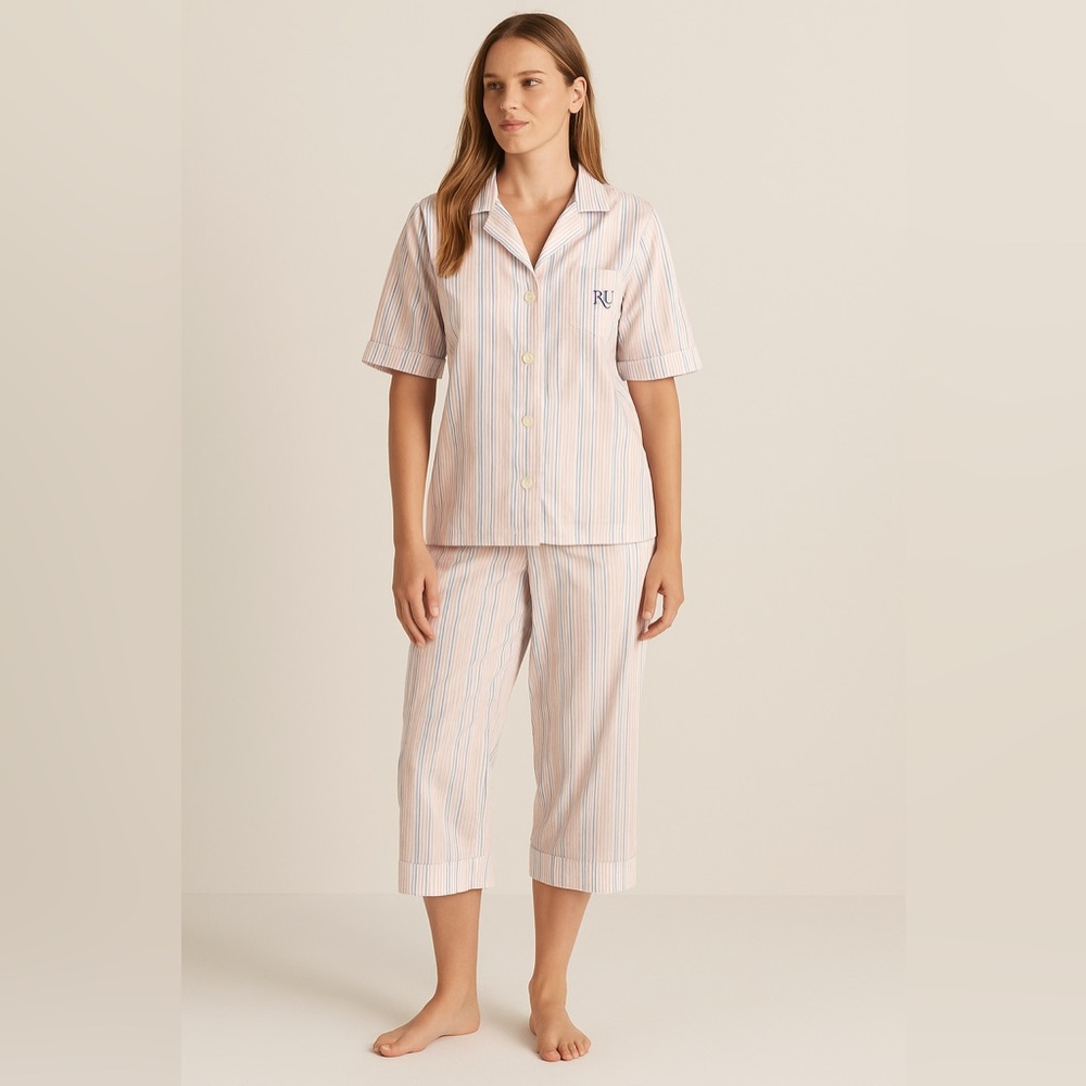 Ralph Lauren Women’s Striped Cotton Pajama Set | Size S | EUC